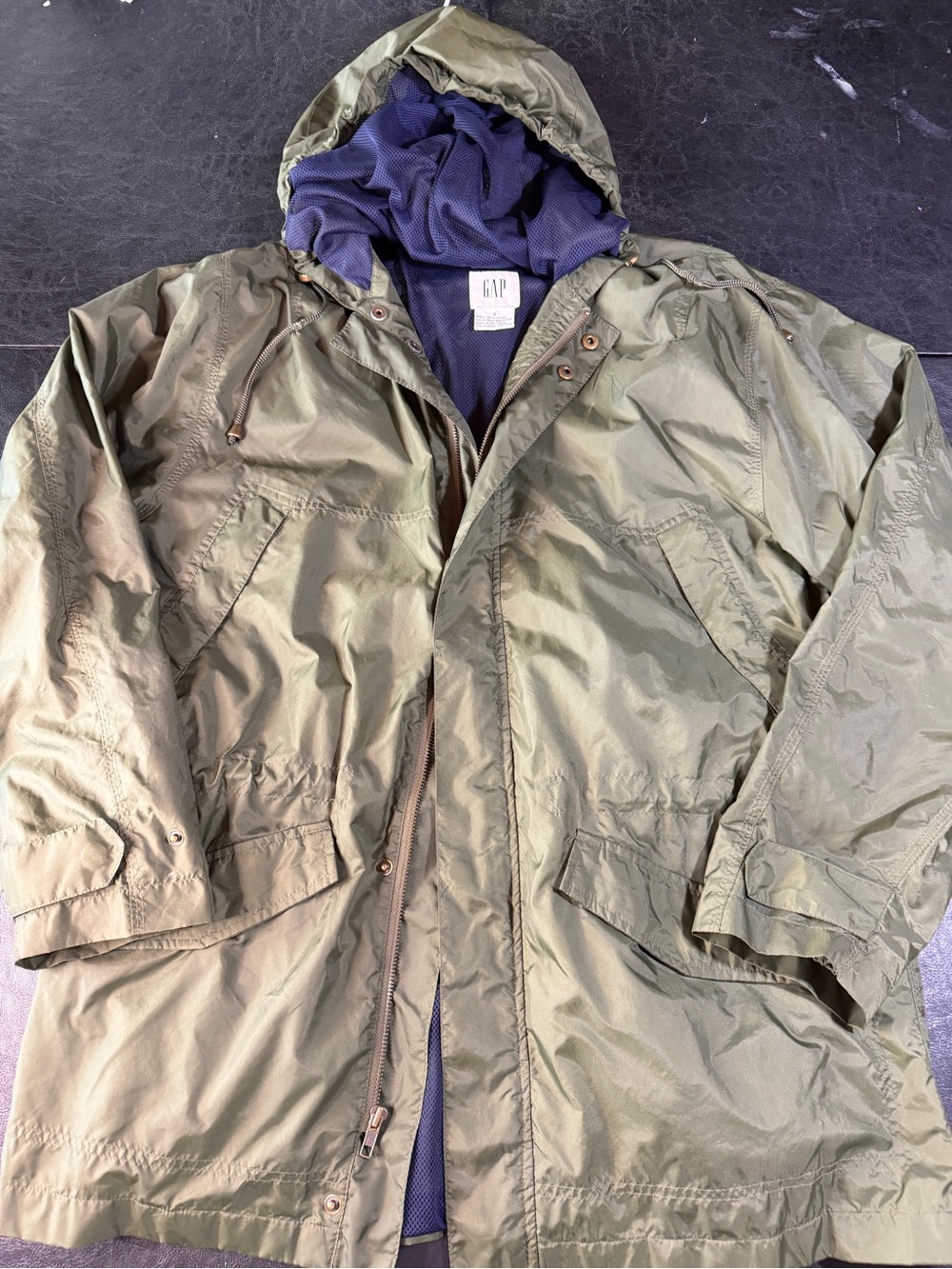 GAP Men's SmallOlive Green Hooded Nylon Jacket